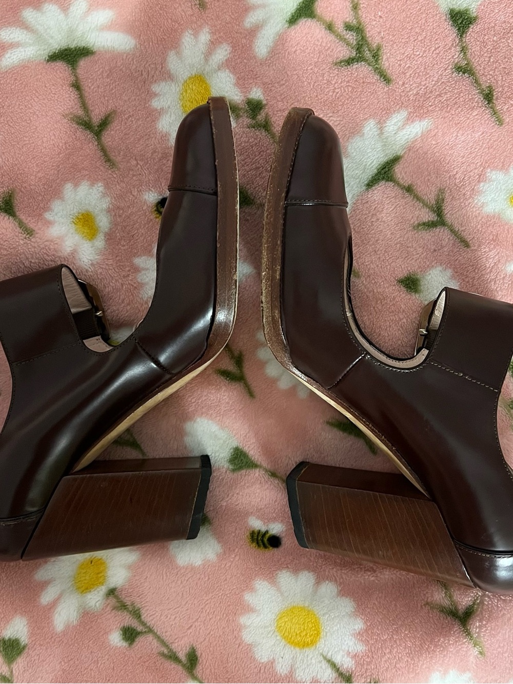 Vintage Brown Leather Mary Jane Heels - Emilio Pucci Made in Italy EU 37 - Picture 3 of 6